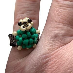 Handmade Tiny Turtle Seed Bead Ring Woman’s Child’s Ring Jewelry Artesian
